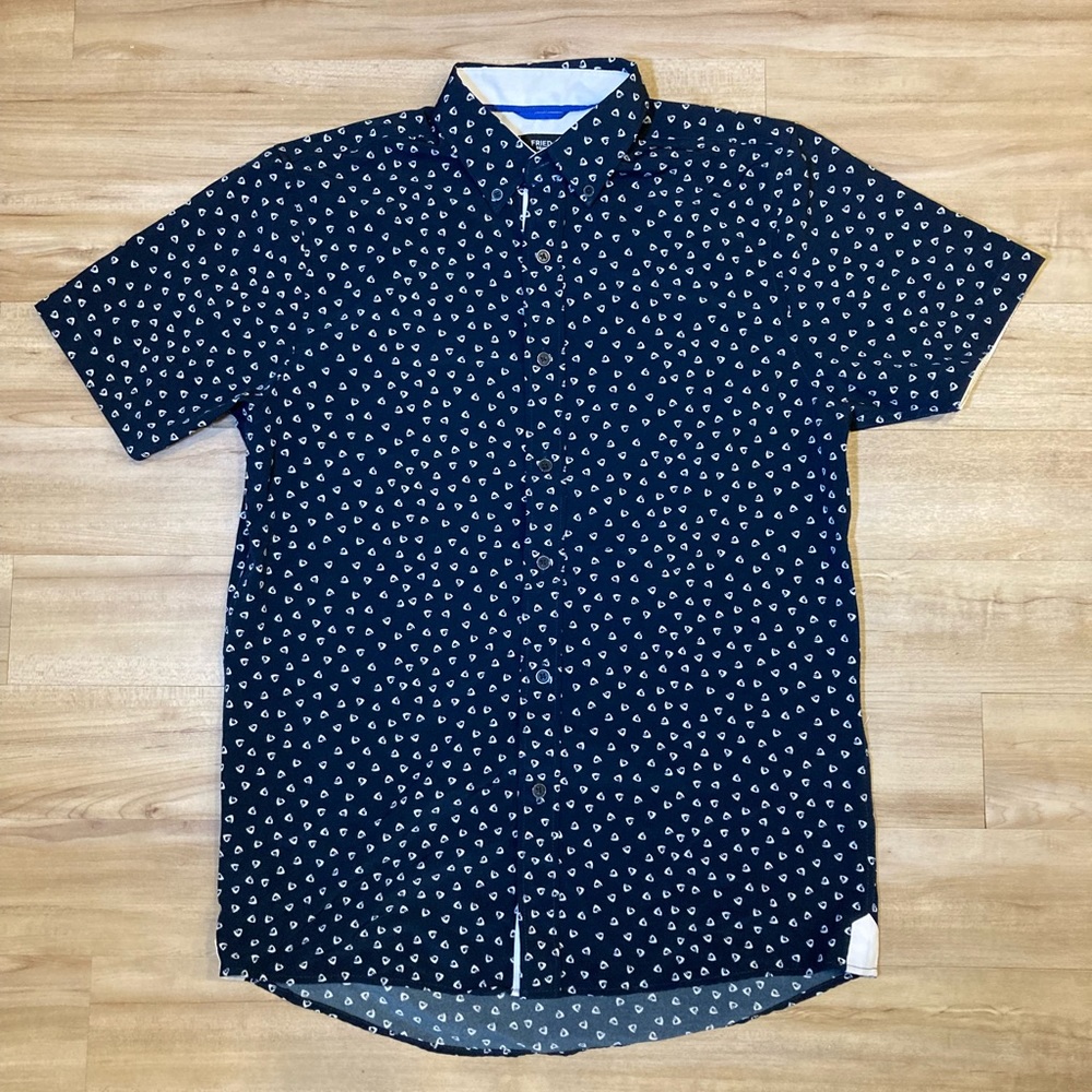 Fried Denim NYC Slim Fit Short Sleeve Button Shirt Up Size Small